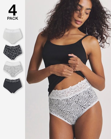 Pretty Secrets (4 Pack) Lace Top Full Fit Briefs