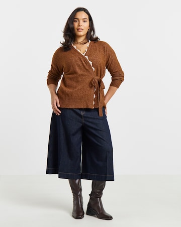Lace Trim Ballet Wrap Cardigan