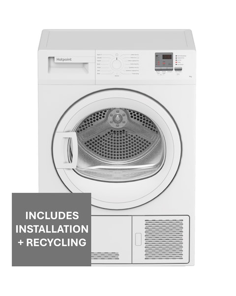Hotpoint C HD C92 WWGD UK Condenser Tumble Dryer 9kg White + Install