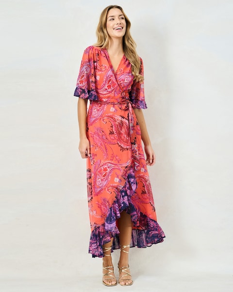 Hope & Ivy Zella Maxi Wrap Dress