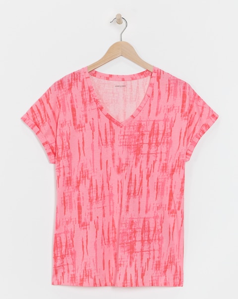 Pure Cotton V Neck Short Sleeve T-Shirt