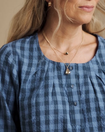 Julipa Seersucker Half Button Blouse
