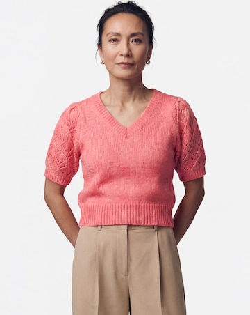 Pointelle Short Sleeve Jumper