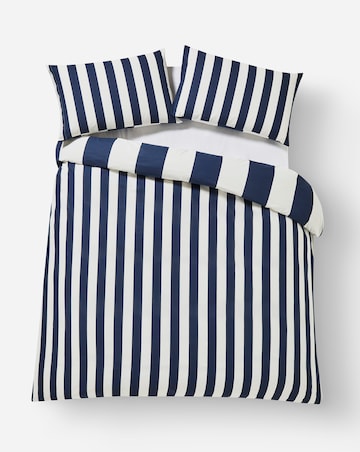 Bold Stripe Reversible Cotton Blend Duvet Cover Set