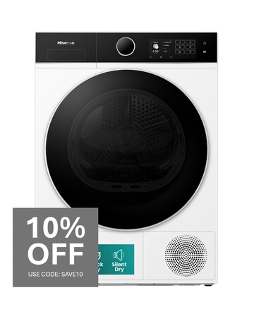 Hisense Power Steam 5i Series DH5I104BWAB WiFi-enabled 10kg Tumble Dryer - White