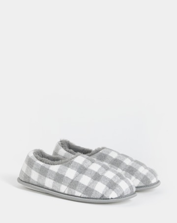 Promise Checkered Full Slippers - Wide Fit (E)