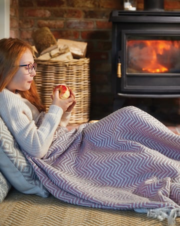 Woven Herringbone Indoor/Outdoor Throw