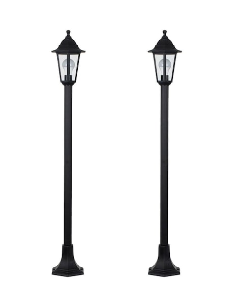 ValueLights Mayfair 2 Pack 1.2m IP44 Outdoor Lamp Post Lights - Bulbs Included