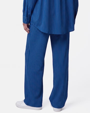 Stripe Drawstring Wide Leg Trouser
