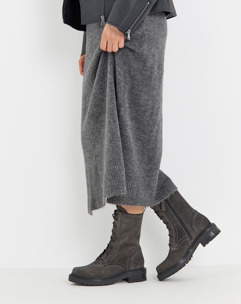 Raquel Chunky Lace Up Suede Boots - Extra Wide Fit (EEE)