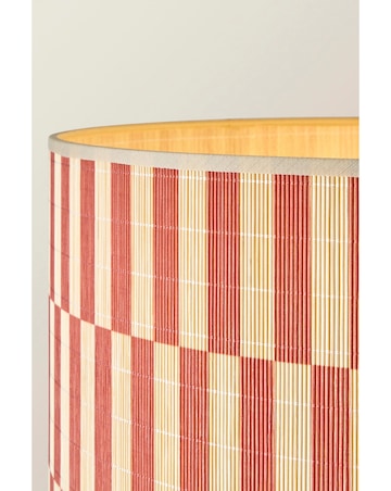 ValueLights Heather Dark Wood Floor Lamp with Orange Bamboo Shade