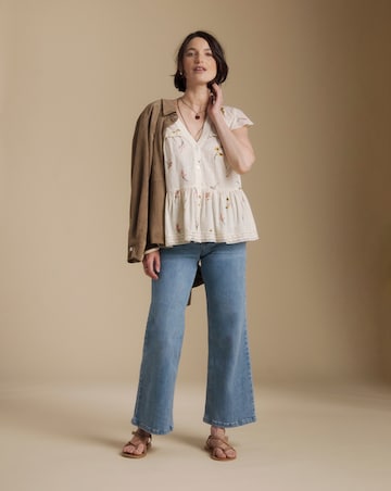 Julipa Lace Trim Peplum Blouse