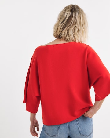 Slash Neck Kimono Sleeve Jumper