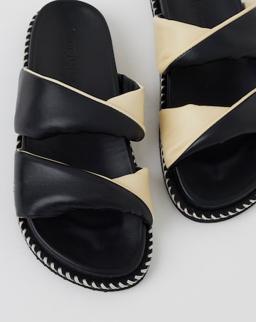 Simply Be Mica Soft Twist Leather Footbed Sandals - Wide Fit (E)