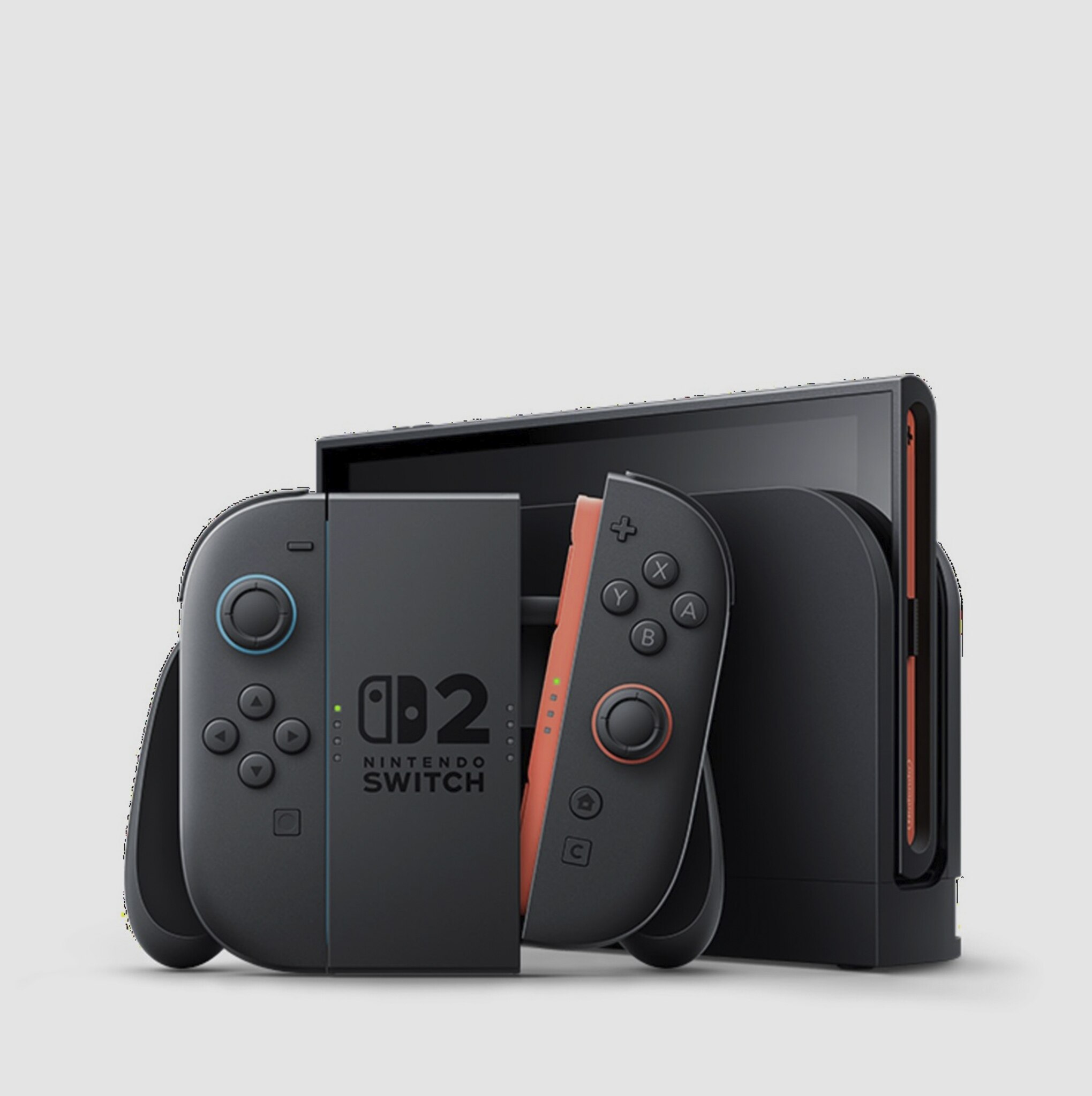 A Nintendo Switch 2 console and controller.