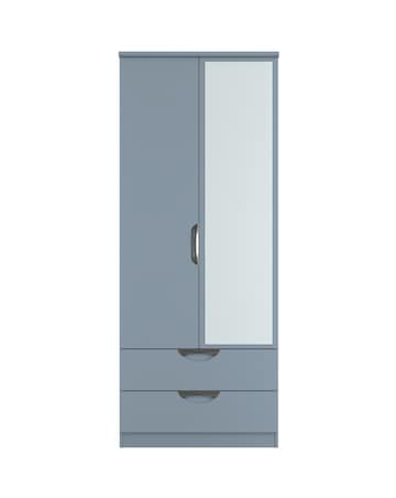Haydn Ready Assembled 2 Door 2 Drawer Mirrored Wardrobe - Kids