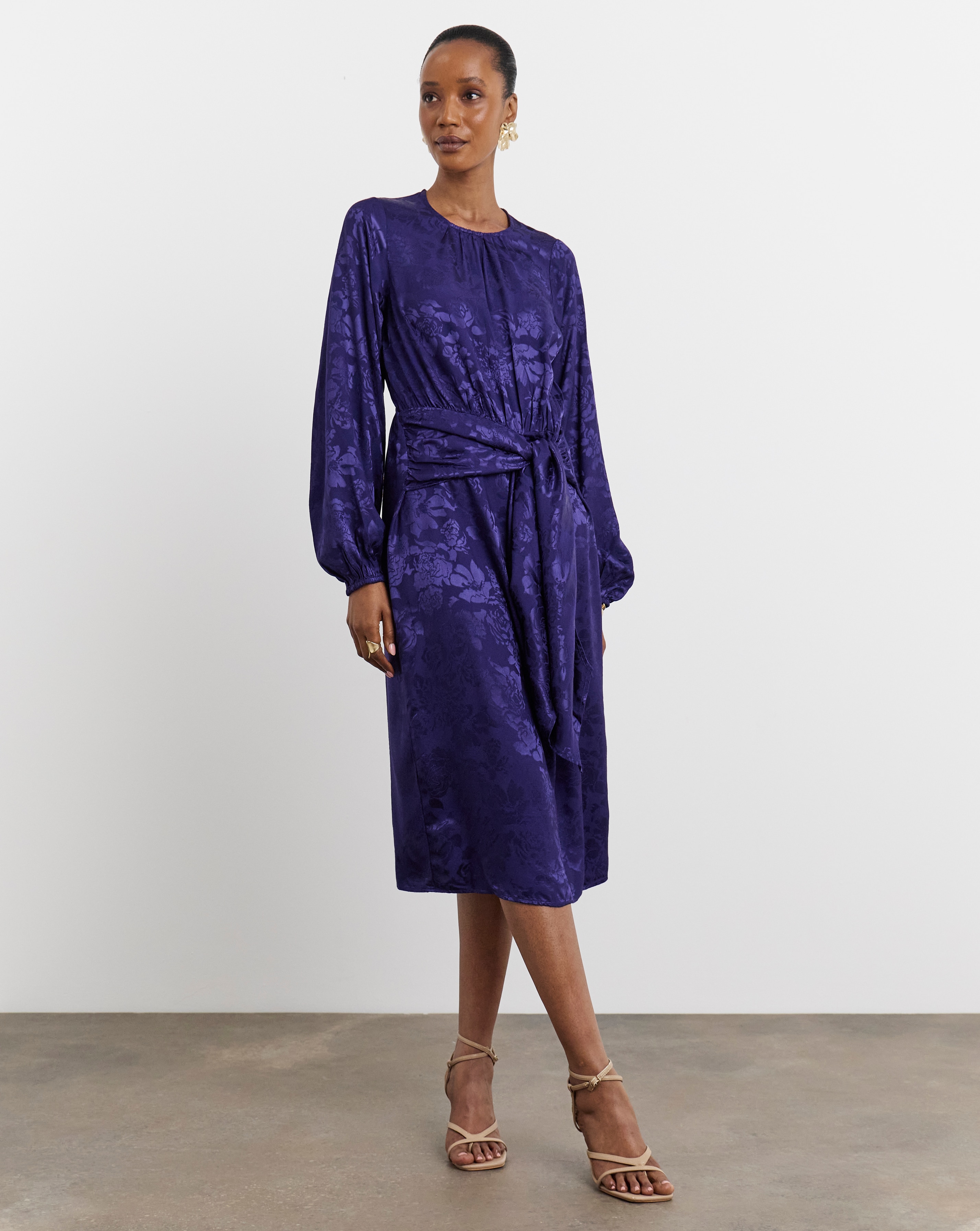 Joanna Hope Jacquard Tie Waist Dress | JD Williams
