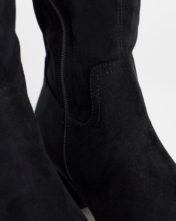 Natalya Heeled Stretch Knee High Boots - Extra Wide Fit (EEE) & Super Curvy Calf