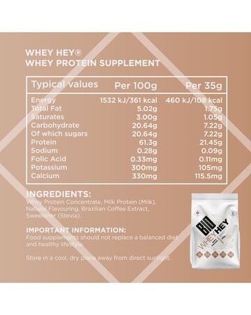 Bio-Synergy Whey Hey Protein Powder Brazilian Coffee - 908g