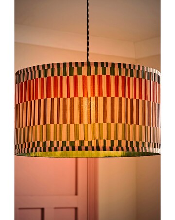 ValueLights Rae Large Striped Natural Easy Fit Shade 45cm