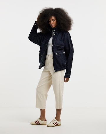 Simply Be Indigo Funnel Neck Bat Wing Denim Jacket