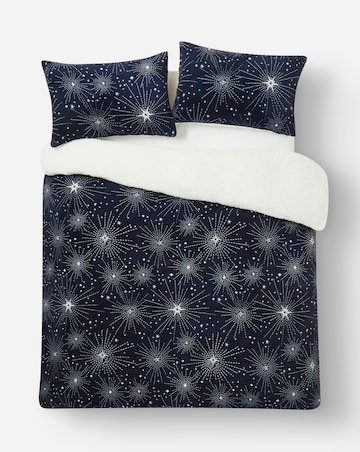 Winter Star Fleece Duvet Cover Set Sherpa Reverse