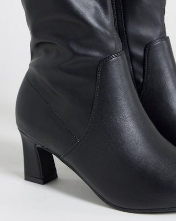Shona Pointed Toe Knee High Sock Boots - Extra Wide Fit (EEE) & Super Curvy Calf