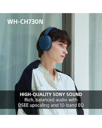 Sony WH-CH730N Wireless Noise Cancelling Over-Ear Headphones - Blue