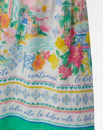 Linen Mix A Line Midi Skirt