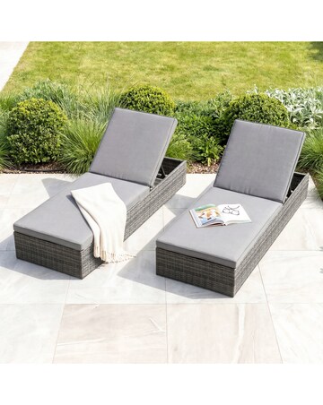 Charles Bentley Rattan Sun Lounger