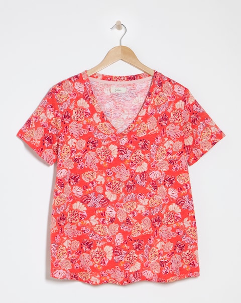 Julipa Pure Cotton V Neck Printed T-Shirt
