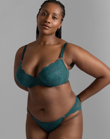 Dorina Curves Winona Lace Non-Pad Plunge Wired Bra Green