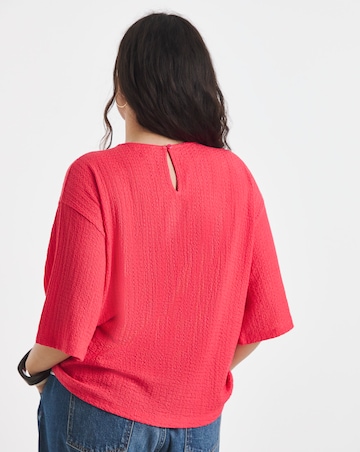 Simply Be Pink Waffle Kimono T-Shirt