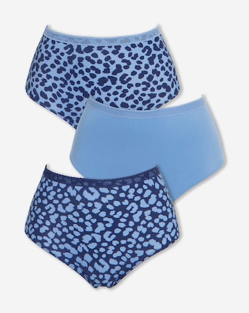 Pretty Secrets (3 Pack) Microfibre Lace Trim Full Brief Knickers
