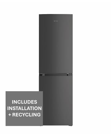 Indesit INKS 3251 XR4UK Low Frost 60/40 Fridge Freezer - Black + Installation