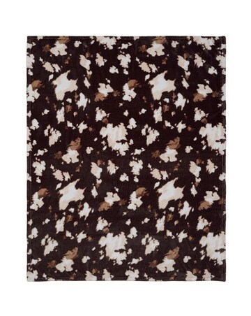 Fusion Cow Print Fleece Throw
