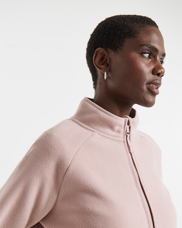 Blush Zip Through Longline Fleece