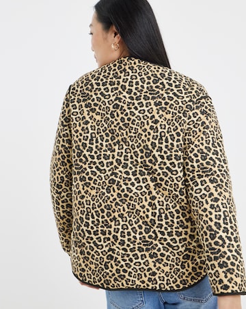 Leopard Print Quilted Jacket