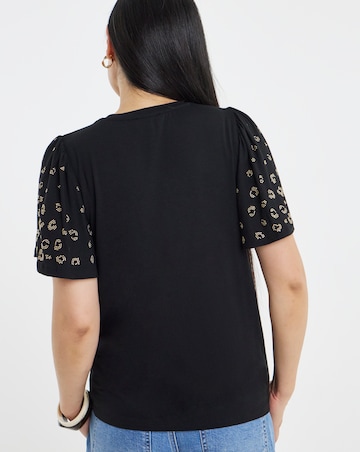 Embellished Angel Sleeve Top