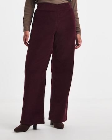 Burgundy Cord Weekender Wide Leg Jegging