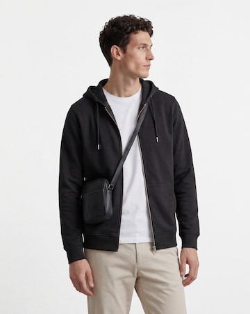 Full Zip Hoodie Extra Long Length- Black