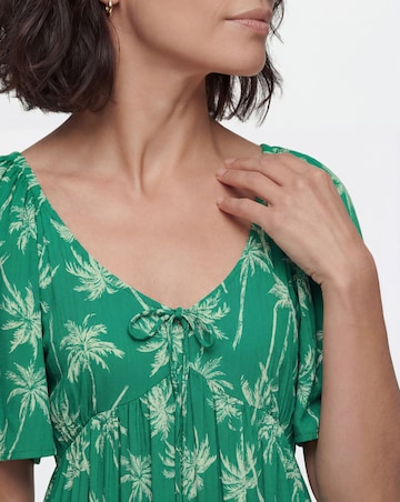Crinkle Tie Front Dress