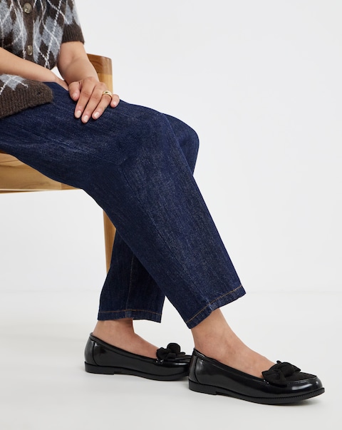 Kinzie Bow Detail Flat Shoes -  Wide Fit (E)