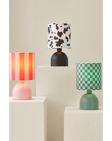 ValueLights Miley Green Checkerboard Table Lamp