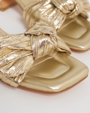 May Side Bow Low Block Heel Sandals - Extra Wide Fit (EEE)