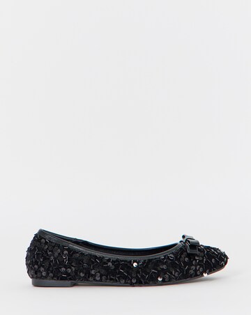 Abundance Classic Bow Sequin Ballerina Shoes - Extra Wide Fit (EEE)
