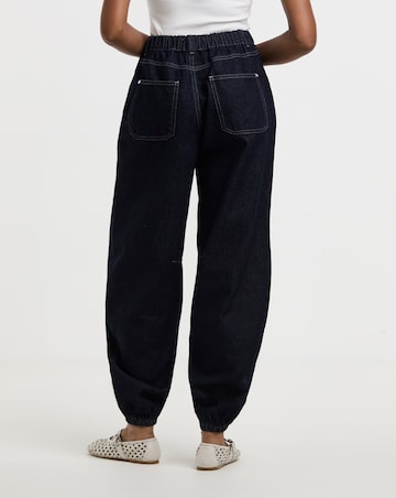 Indigo Cuffed Denim Balloon Jeans
