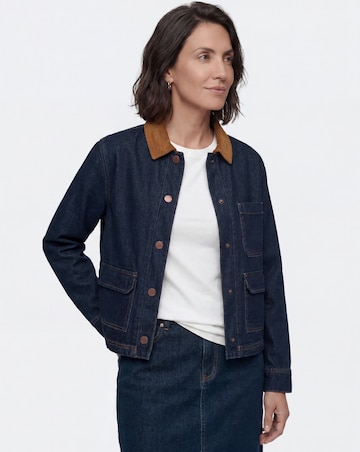 Indigo Cord Collar Barn Jacket