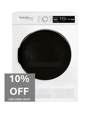 Russell Hobbs RH8CTD111W 8kg Condenser Tumble Dryer White + Install