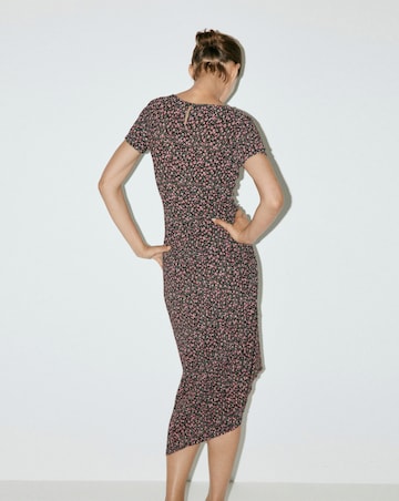 Mango Printed Dress with Draped Detail